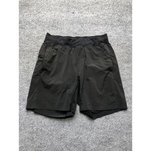 Lululemon Shorts Mens 32 Black Lined Running Athletic 9 Inseam Elastic Waist